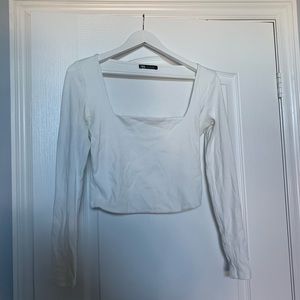 zara square neck crop top